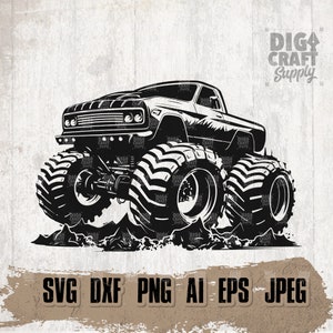 Monster Truck svg, Extremsport Cutfile, Rider Dad Geschenkidee, Racer Shirt png, Racing Pick Up Fahrzeug dxf, Auto Show Clipart, Fahrer Mom