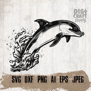 Delfin springen svg, Wasser Tier Clipart, Wal Splash Schablone, Zoo Crew Shirt png, Tierpfleger Geschenkidee, Sea Creature Cutfile, Safari Life