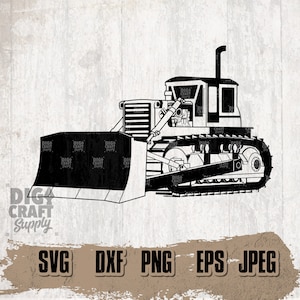 Bulldozer Digital Downloads, Bulldozer svg, Bulldozer Clipart, Bulldozer Schablone, Bulldozer Png, schweres Gerät svg, Bau LKW svg