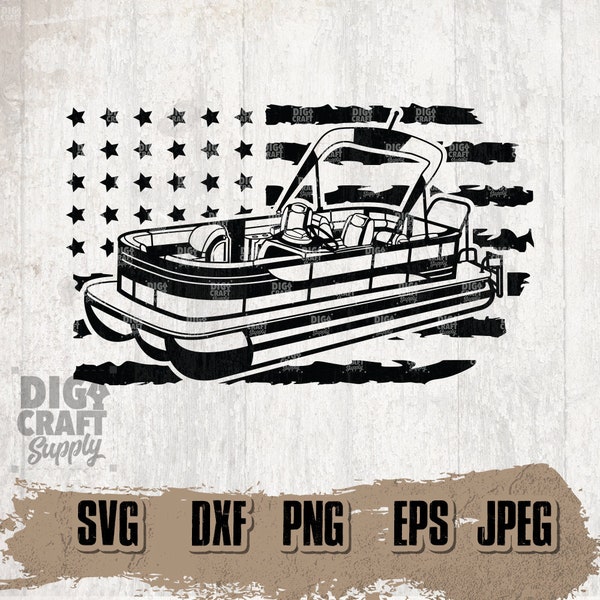 US Pontoon Boat 4 Instant Downloads, US Pontoon Boat svg, Pontoon Clipart, US Pontoon Svg, Pontoon Stencil, Boat Svg, Pontoon Png, Boat png