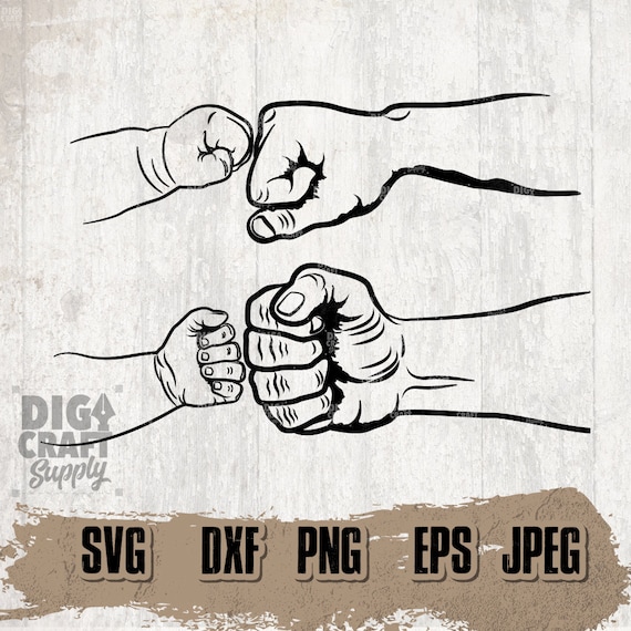 Father and Baby Fist Bump Svg 2 Father and Child Svg Father - Etsy