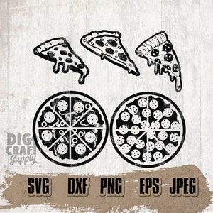 Pizza Illustrations, Pizza Monogram, Pizza svg, Pizza png, Pizza Clipart, Pizza Cutting File, Pizza Instant Download, Pizza Digital Download
