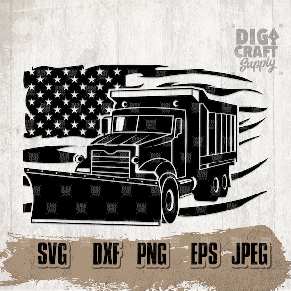 US Snow Plow Truck svg, Snow Truck Clipart, Snow Truck Cutfile, Snow Plow png, Snow Plow svg, Truck Driver svg, Trucker svg, Snow Plow dxf