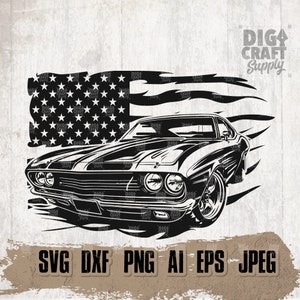 アメリカのマッスルカー svg、レーサーのお父さんのクリップアート、レーシングギフトのアイデア dxf、スポーツママシャツ png、アメリカのビンテージライドカットファイル、カーショーステンシル、男性的な jpeg