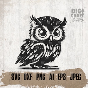 Schattige uil svg, nachtelijk schepsel cutfile, nacht dier clipart, bos wild leven dxf, wildernis shirt png, dierentuin bemanning dxf, safari keeper jpeg