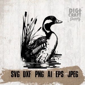 Duck Hunting Svg, Waterfowl Clipart, Lake Scene Cutfile, Swamp Animal