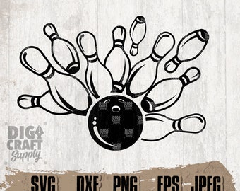 Bowling svg files Step DAD awesome art bowling graphic arts