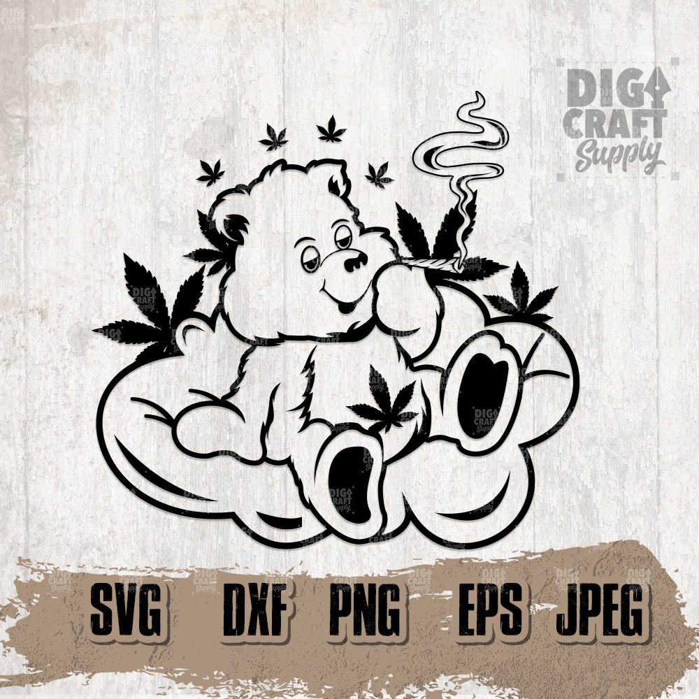 Dont Care Bear Cannabis Weed Plant Svg - free svg files for cricut