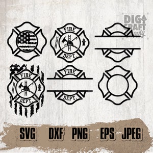 Fire Fighter SVG Bundle, Fire Fighter Badge svg, Fireman Emblem svg, FireFighter Gift Idea svg, Fire Fighter Clipart, Fire Fighter Shirt svg