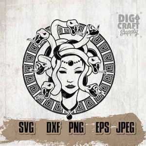 Medusa svg, Snake Head svg, Lady Snake svg, Medusa Clipart, Medusa Cutfile, Medusa png, Halloween svg, Snake Woman svg, Halloween Mom svg