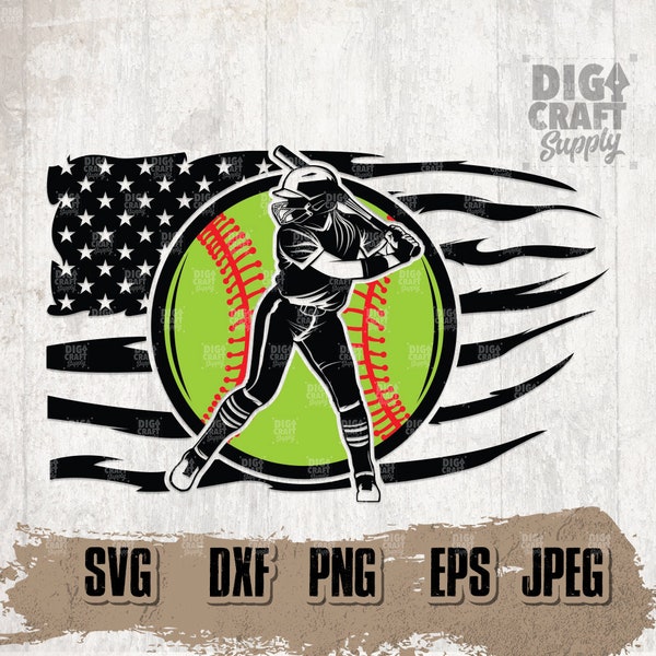 US Softball Player svg, US Softball png, Softball Clipart, Softball Stencil, Softball Cutfile, Softball Shirt svg, Softball Player Stencil