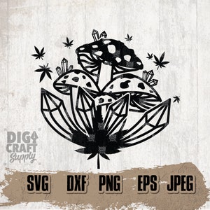 Weed Crystal Mushroom svg, Weed svg, Weed Clipart, Weed Cutfile, Weed png, Crystal svg, Crystal Clipart, Mushroom Cutfile, Mushroom Clipart