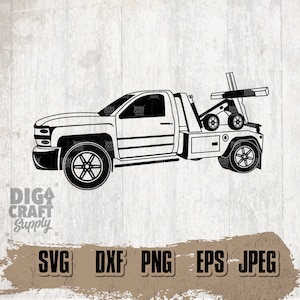 Tow Truck 6 Digital Downloads, Tow Truck Svg, Tow Truck Clipart, Tow Truck Driver svg, Tow Truck Stencil, Tow Truck Cut Files, Tow Svg, Tow