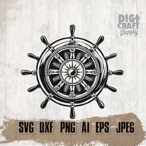Ship Wheel svg, Sailorman Clipart, Voyage Stencil, Boat Steering Wheel dxf, Captian of the Ship Cutfile, Master Mariner Shirt png, Seafarer