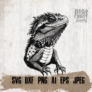 Bearded Dragon svg, Komodo Cutfile, Small Reptile Clipart, Lucky Animal Shirt png, Zoo Crew Gift Idea, Safari Lizard dxf, Zookeeper Stencil