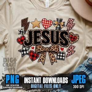 Jesus Patch Work Watercolor PNG | Christian Jesus Patch JPEG Files (Digital Download)