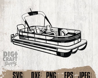 Pontoon Boat 3 Digital Downloads, Pontoon Boat svg, Pontoon Clipart, Pontoon Svg, Pontoon Stencil, Boat Svg, Pontoon Png, Boat Cutting Files
