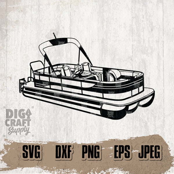 Pontoon Boat 3 Digital Downloads, Pontoon Boat svg, Pontoon Clipart, Pontoon Svg, Pontoon Stencil, Boat Svg, Pontoon Png, Boat Cutting Files