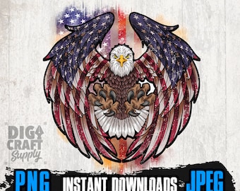 Patriotic Eagle PNG Files for Sublimation, Digital Downloads, 4th of July Png, US Eagle Png, Patriotic Shirt, 4th of July Shirt, USA png