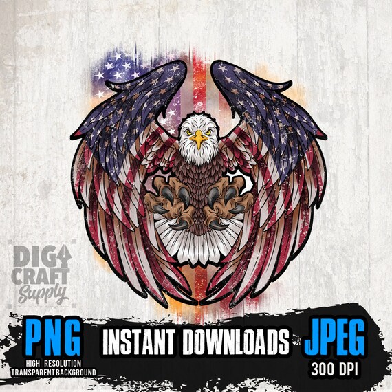 Patriotic Eagle PNG Files for Sublimation, Digital Downloads, 4th of July Png, US Eagle Png, Patriotic Shirt, 4th of July Shirt, USA png