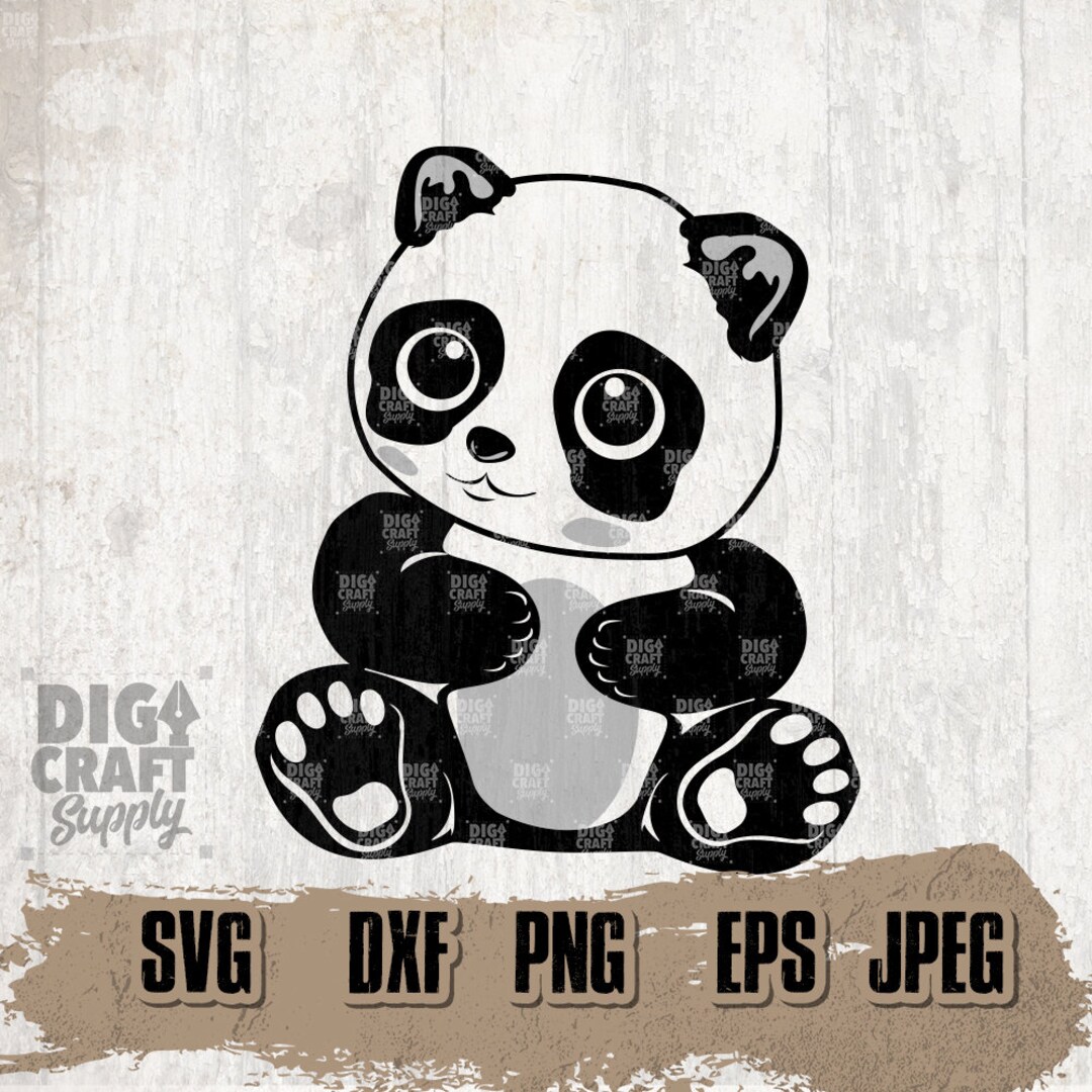 Cute Panda Svg 3, Panda Digital Download, Panda Cipart, Panda Cutfile ...