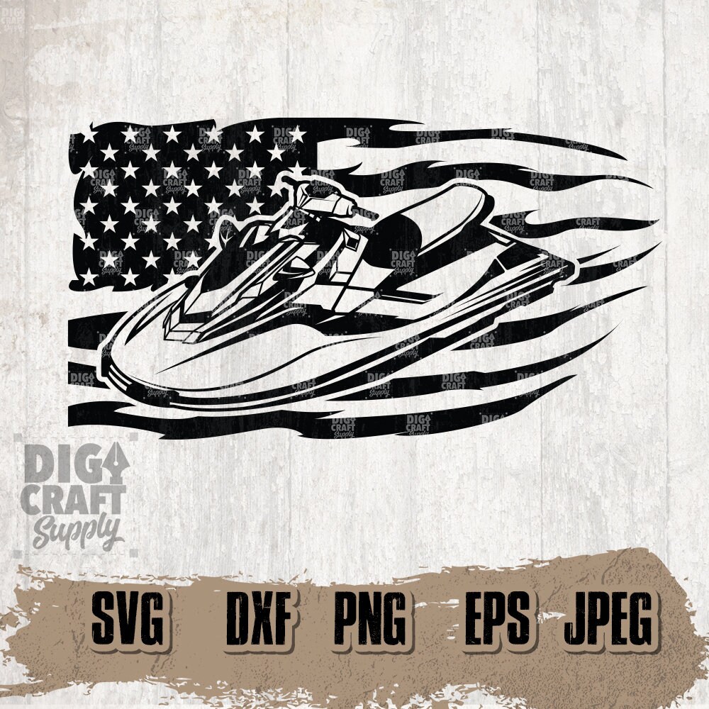 PNG 03 Usa Flag Jet Ski SVG Files Cut File for Jet Skier Jet Skier SVG