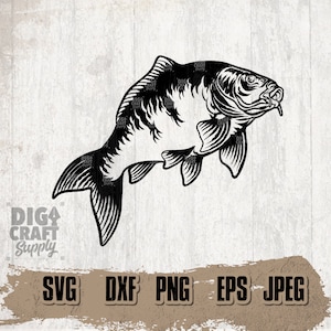 Carp Fish Digital Downloads, Carp Fish Svg, Carp Fish Png, Carp Fish Clipart, Carp Fish Stencil, Carp Fish Hunting, Fishing svg, Hunting svg