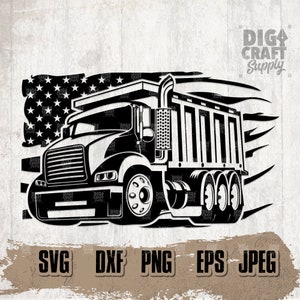 US Dump Truck svg, Dump Truck Clipart, Dump Truck Cutfile, US Dump Truck Cutfile, Dump Truck Stencil, Truck Driver svg, Trucker Dad svg