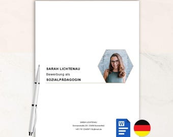 Application template German Modern CV - Microsoft Word with instructions - Application template Word - CV template - CV modern