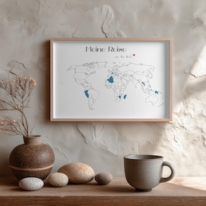 My Journey | World Map Poster Digital Download | Travel Map Coloring Page | Gift for Travelers, Backpackers, and Adventurers | Wall Art Decor