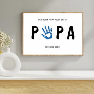 Father&#39;s Day gift, Dad&#39;s Day, best dad, handprint template, birthday, men, instant download, father, baby, crafts, digital PDF, poster