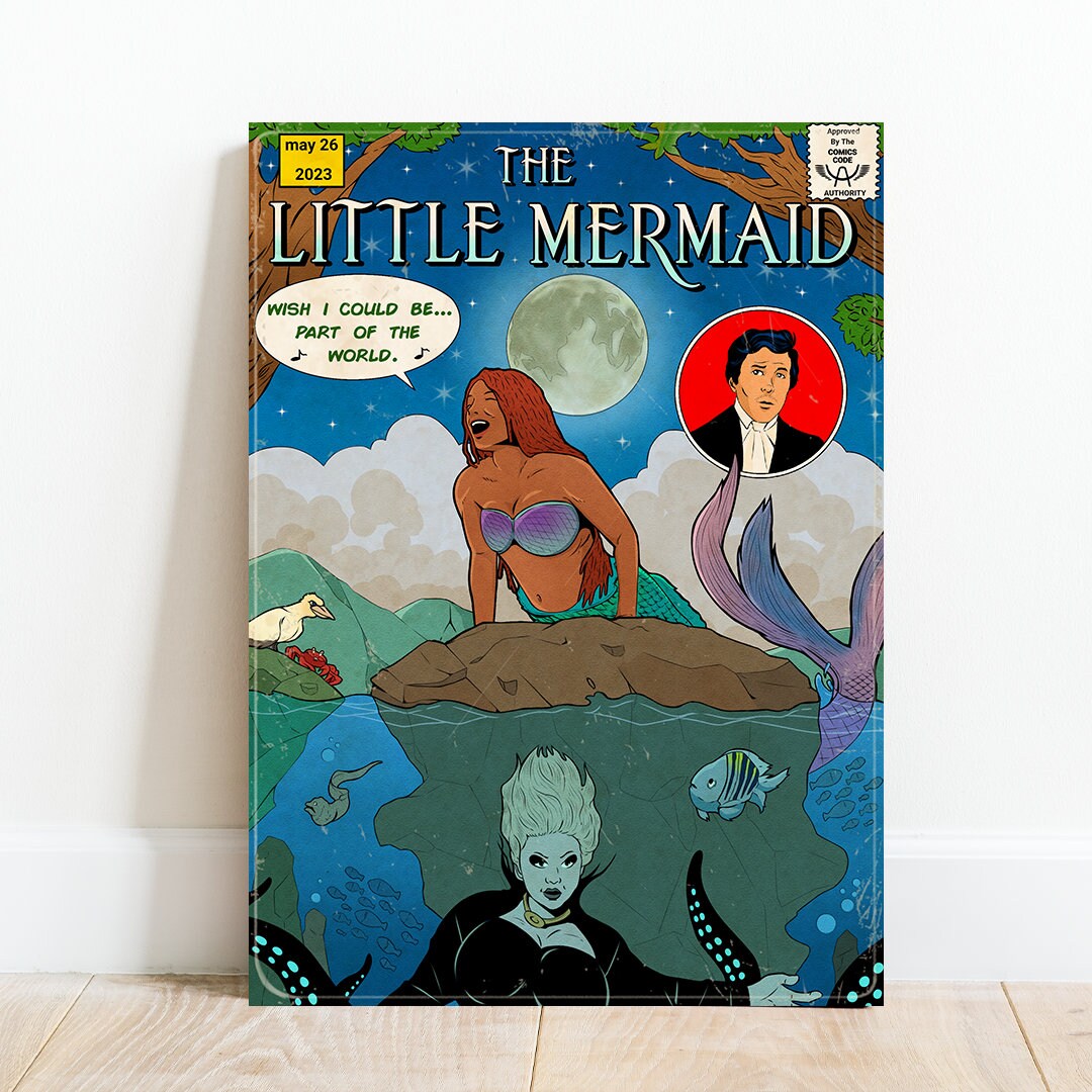 Little Mermaid Poster Little Mermaid Wall Art Home Decor Mermaid Art ...