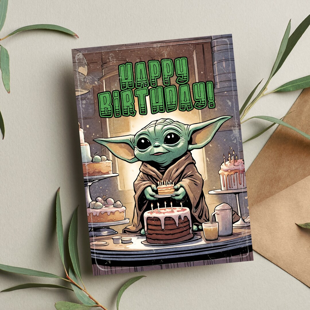 Mandalorian Birthday Card Card Star Wars Gift Star Wars Birthday Card ...
