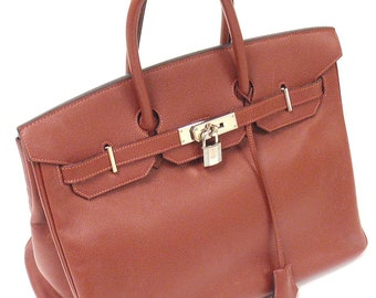 Auth. Great Condition Hermes 35Cm Rouge Garance Epsom Birkin Handbag, Year 2006