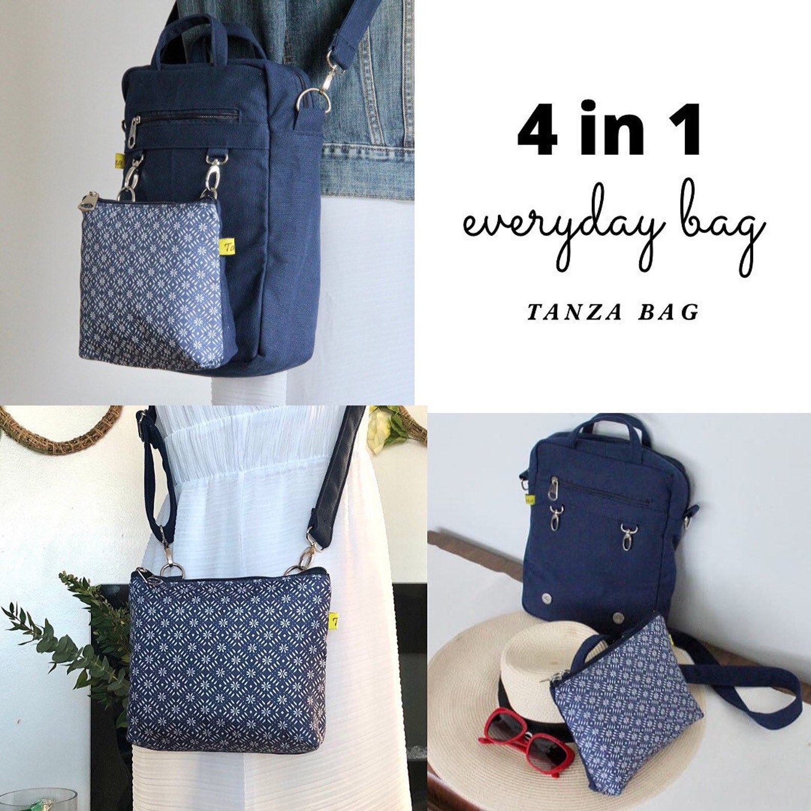 Ita bag 4 in 1 Canvas Crossbody purse Canvas messenger bag Etsy