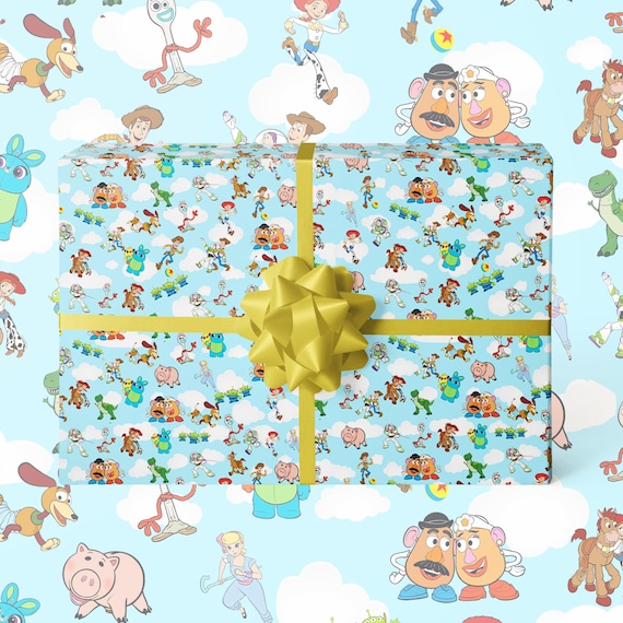 Toy Story Cartoon Drawing Wrapping Paper | Fun Kids Gift Wrap for Birthdays, Parties and Presents