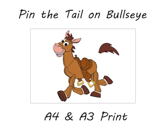 Pin the Tail on Bullseye | Toy Story Printable Game | Digital Party Activity for Kids | Birthday Party Game | Instant Download JPEG