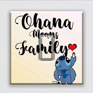 Lilo and Stitch Stitch Ohana Means Family Light Switch Sticker UK