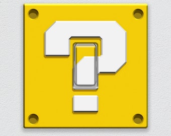 Pegatina para interruptor de luz de la caja misteriosa de Mario: decoración retro para sala de juegos