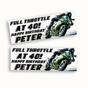 Personalised Superbike Birthday Banner | Motorcycle Party Décor | Racing Bike Theme | Motorbike Biker Party Birthday Sign