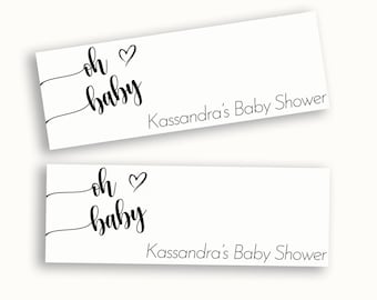 Personalised Baby Shower Banner | Oh Baby Banner | Minimalist Modern Gender Neutral Decoration | Baby Shower Sign