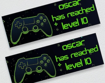 Personalised Gaming Controller Banner | Level Up Birthday Party Décor | Gamer Theme Celebration Sign | Video Game Birthday Banner