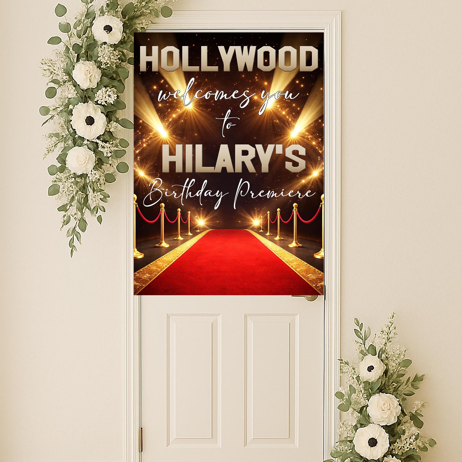 Personalised Hollywood Welcome Sign | Red Carpet Birthday Premiere ...