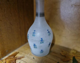 Vase Frosted glass  with flower  Barber shop Bottle