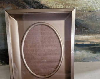 Vintage Gold Metal Photo Frame with Mat, 3x4