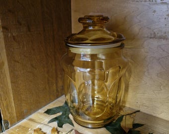 Cannister LE Smith Amber  Glass Jar 8"