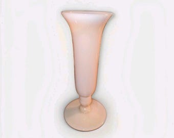 Vintage Pale Pink Opaline Glass Tulip Vase, 5.25 Inch