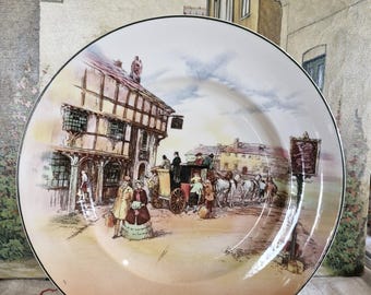 Plate Royal Doulton China Old English Coaching Scene 5 D6393 Dinner  10 3/8”