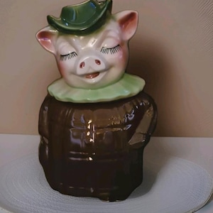 Vintage Pig Cookie Jar - Etsy