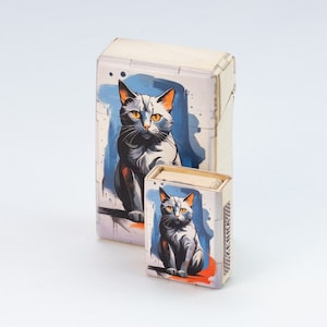 Portasigarette il gatto, regalo per gli amanti dei gatti, scatola di sigarette vintage
